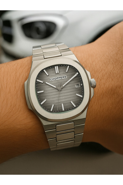 arpat time saat aksesuar Premium, Steel Black and White Dial Men's Watch with Calendar