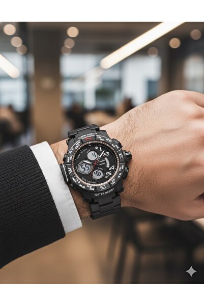 SMAEL Erkek Mavi Comwatch Dijital ve Analog  Kol Saati S8182