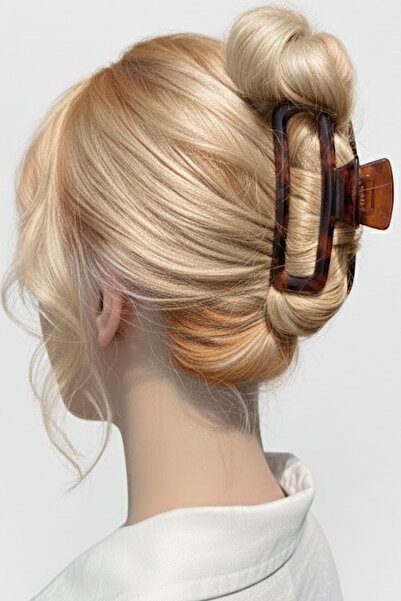 CAŞ DEKORASYON Ανοιχτό καφέ χρώμα με μοτίβο λεοπάρδαλης πόρπη με μανταλάκια