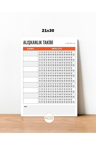 Ayışığı Dizayn Obiceiuri Tracker Summer-Sil Planner Poster Pvc 21x30 cm