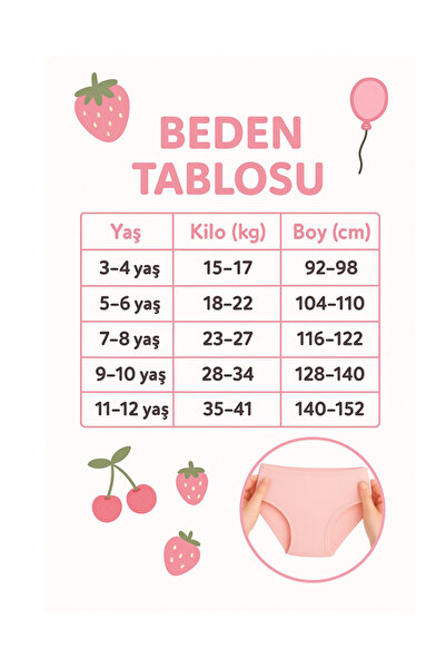 Saraç Yıldız 6'lı Pamuklu Penye Kız Çocuk Külot'u