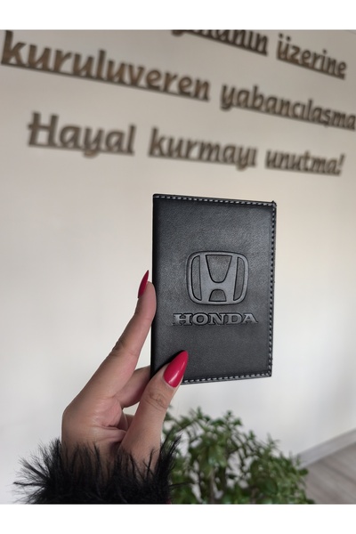 EFE DERİ Honda Deri Dikişli Araç Ruhsat Kılıfı Kabı Ruhsatlık Ruhsat Koruyucu