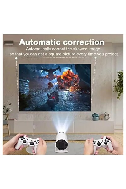 PORKY Proiector Gaming X10 PLUS, 4K Input, WiFi6, Bluetooth 5.0, Android 11, 1280x720 HD