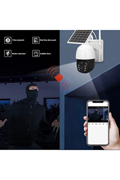 PORKY 4G HD Surveillance Camera with 8W Solar Panel, 12000mAh Battery, Two-Way Audio