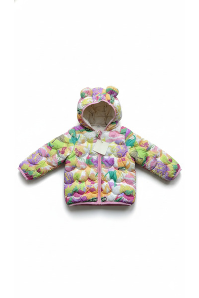 melisam.msg Çocuk Çiçek Desenli Şişme Mont