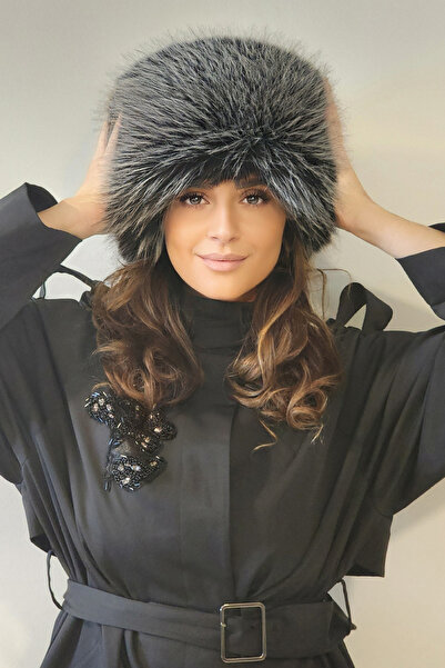 Mağazam Online Russian Style Long Fur Trendy Kalpak Hat Winter Plush Vegan Fa...