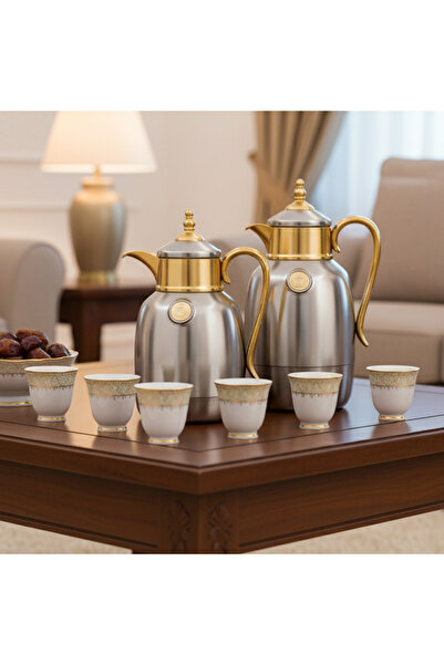 casa rosa طقم ترمس شاي وقهوة مكون من قطعتين سعة 1 لتر