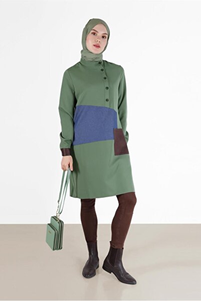 Alvina GEOMETRIC PATTERNED DETAILED BUTTON TUNIC 42306