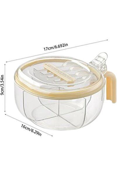 COOYA 4 Compartments Seasoning Jar, Portable Spice Jars For Kitchen, Transparent Spice Jars With Handle, F