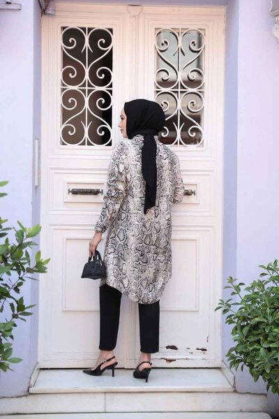 Neva Style Τουνίκ με λεοπάρ σχέδιο Hijab Viscose 11529LP
