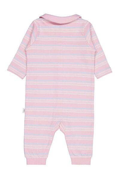 Civil Baby ياقة دائرية قطع من الجمبسوت المخطط من عمر 6-18 شهرًا - وردي من عمر...