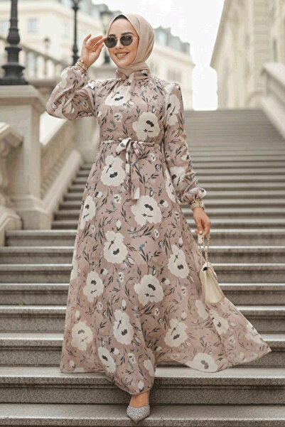 Neva Style Скромна рокля с флорални мотиви 27939V