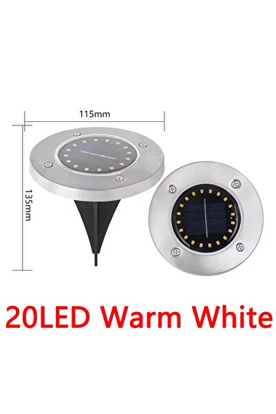 Choice 16Pcs 20LED-Warm White Solar Lights Outdoor Disk Underground Lamp Spot...