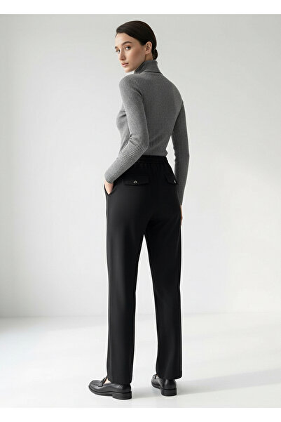 Exquise Lace-Up Regular Knitted Trousers
