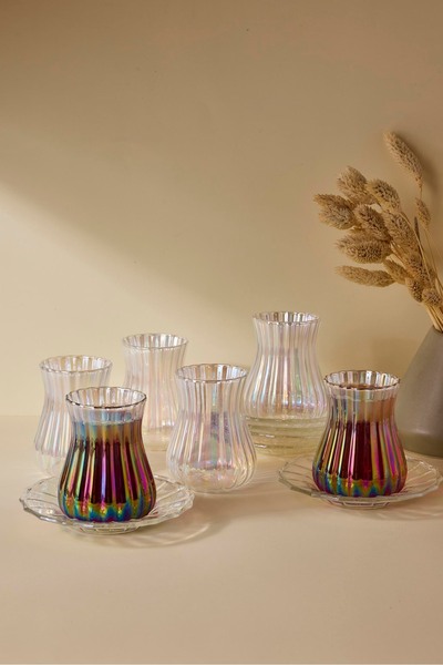 Perotti Harmancık Luster 12 Piece Glass Tea Set 170 ml