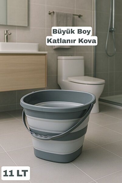 Funny Life Büyük Boy Katlanır Kova - Akordiyon Katlanabilir Su Kovası 11 LT