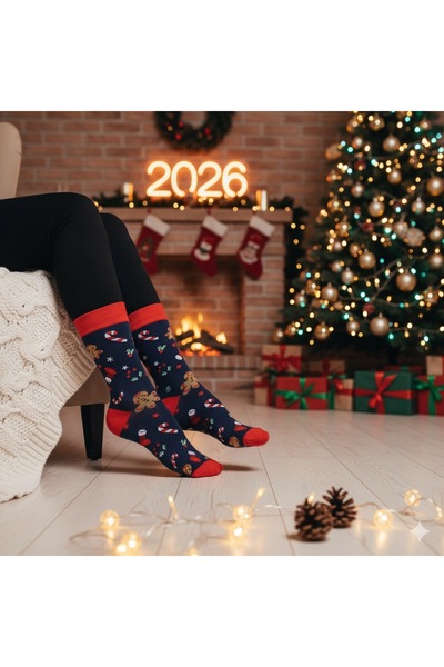 Çorap Kurdu Σετ με 5 χριστουγεννιάτικες κάλτσες με σχέδια σε κουτί