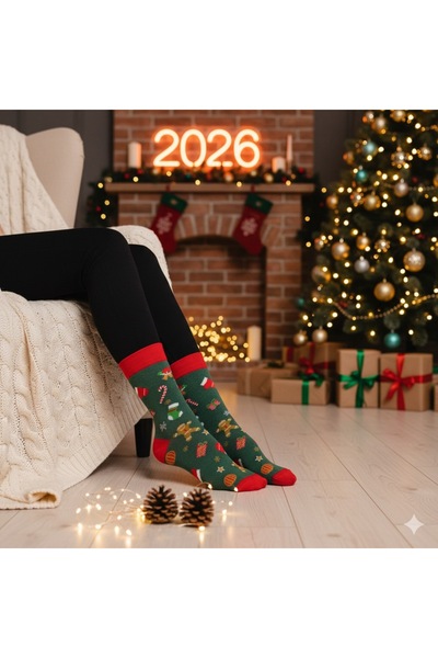 Çorap Kurdu Σετ με 5 χριστουγεννιάτικες κάλτσες με σχέδια σε κουτί