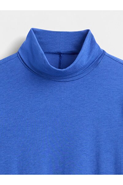 GAP Kadın Mavi Tüy Hafifliği Kayık Yaka Kazak