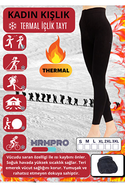 mrmpro Жіночі чорні зимові термо колготки з внутрішньою флісовою підкладкою, міцна модель