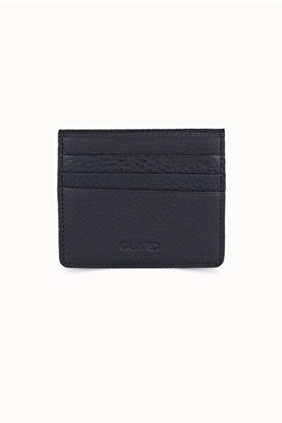GUARD Black Snap Closure Bi-Fold Design Genuine Leather Credit Card Holder - Grd251018Wt432