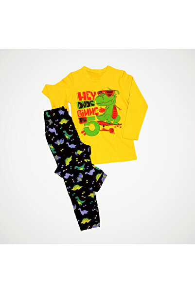 Newteam Set pijama cu pantaloni cu mânecă lungă de dinozaur