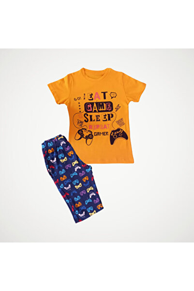 Newteam Set de pijamale pentru băieți, pantaloni capri cu mâneci scurte, 2 an...