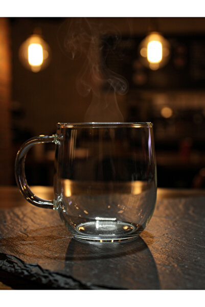 Bycomo 400 ml ısıya dayanıklı kupa cam bardak