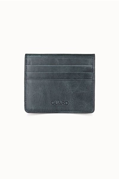 GUARD Antique Black Snap Closure Bi-Fold Design Genuine Leather Credit Card Holder - Grd251018Wt1439