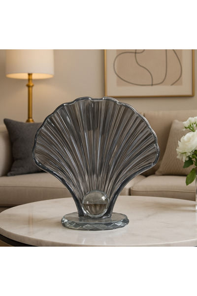 İSHTAR DEKOR DEKORATİF KRİSTAL DİK İSTİRİDYE - FÜME