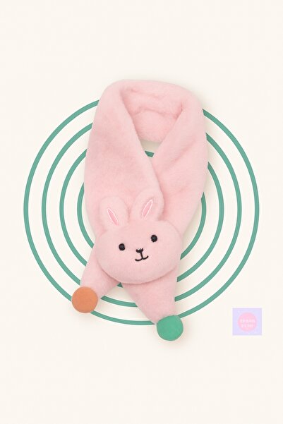 GlassySKY Peluş Tavşanlı Bebek Boyunluk - Atkı - Sevimli