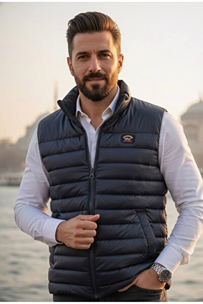 YusGos Men's Waterproof Hooded High Quality Inflatable Padded Vest with Zipper Pockets