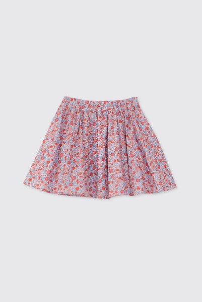 Panço Liberty Fabric Girls' Floral Patterned Skirt