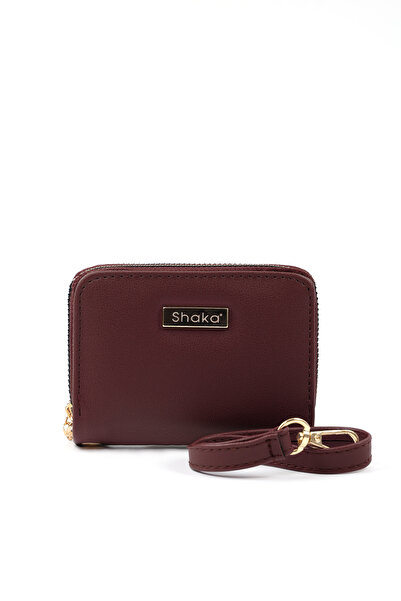 SHAKA Bordo Shk266 Faux Leather Wallet with 9 Compartments, Zipper Closure, Card Holder and Coin Compartment