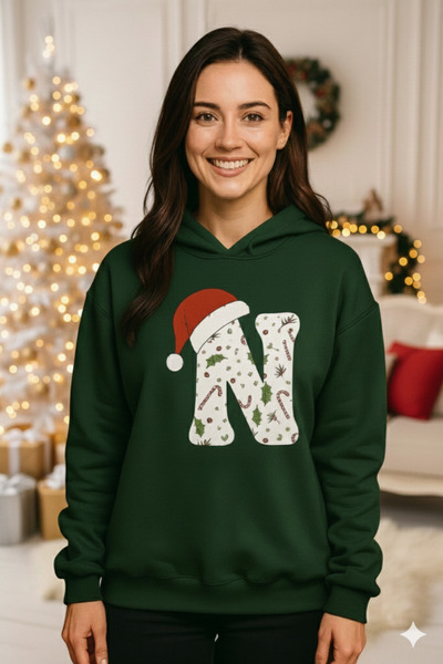 ÇAĞLA KURT ملابس هدايا للسيدات ذات طابع العام الجديد بغطاء رأس من N Letter