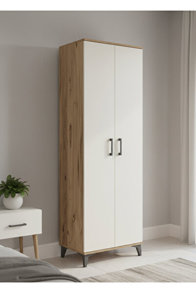 Dienni Arges Dolap 5 Raflı 2 Kapaklı 60x30x221 Çam-Aytaşı