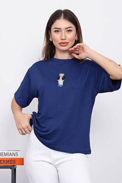 İmajButik Т-shirt з коротким рукавом з вишивкою індиго