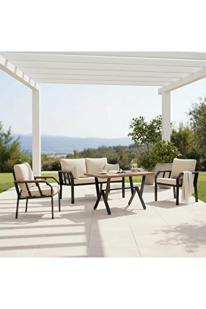 Tu Tienda NERGİZ 2+1+1+MASA(70*120) BAHÇE BALKON MUTFAK TAKIMI,VİZON