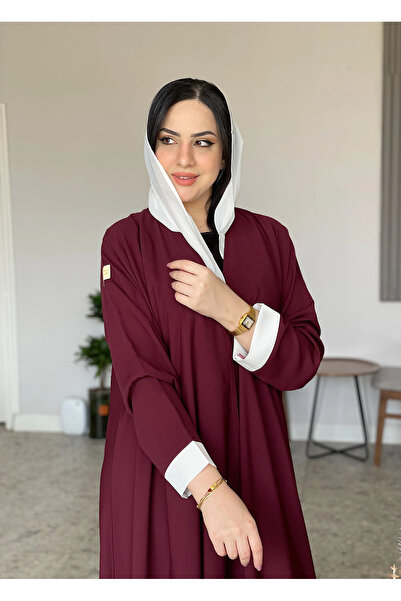 Leatherthreads Double-sided crepe abaya - red and white
