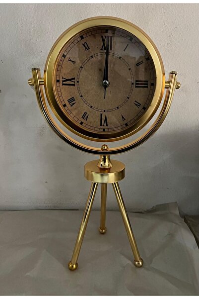 essacraft METAL DEKORATİF GOLD HEDİYELİK MASA SAATİ