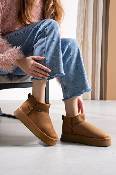 DUXAL SHOES Mini Suede Sheepskin Thick Sole Women's Boots