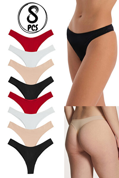 Yohannes Club Women'S, Cotton Basic Thong Panties, 8-Pack, Colorful Pack, 8-Pack Cotton Thong