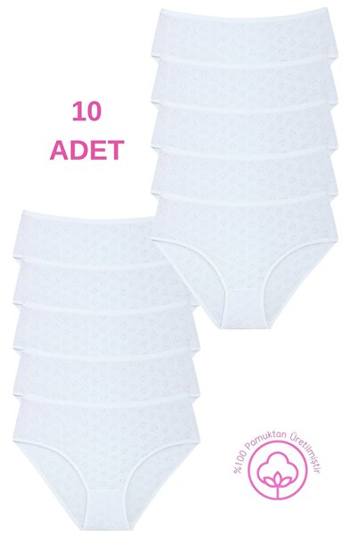 Newlilla 1506 Heart 100% Cotton Pack of 10 Women's Bato Panties