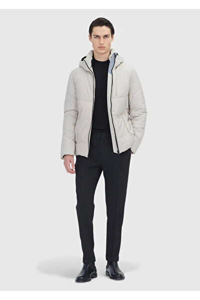 Ramsey Beige Regular Fit Hooded Casual Woven Coat