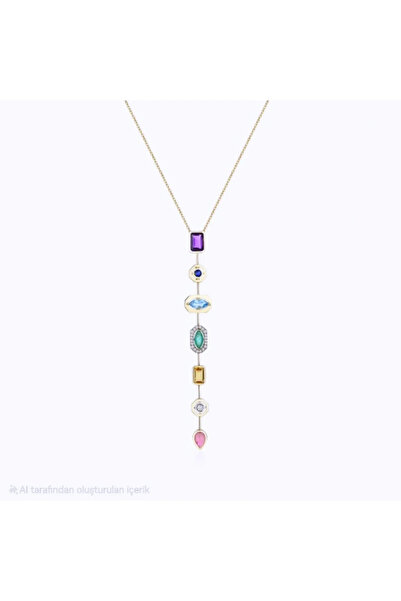 naaksesuar Melis Göral 7 Element Çelik Y Seranay Kolyesi