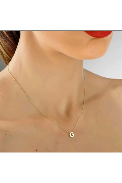 naaksesuar Harf Kolye Çelik Gold Renkli