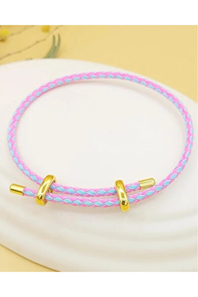 naaksesuar سوار من الحبل قابل للتعديل موديل مختلط باللون الوردي