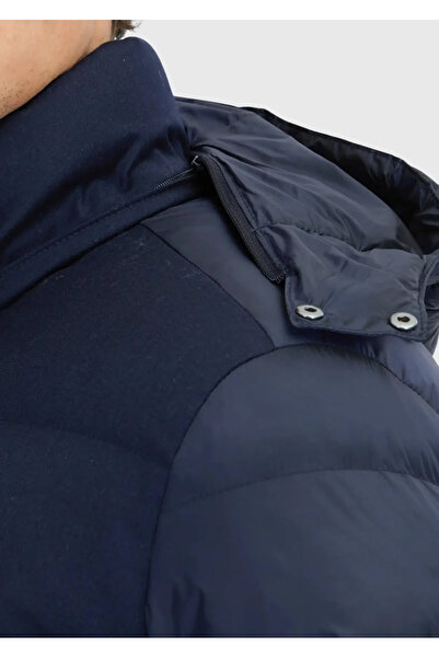 Ramsey Navy Blue Regular Fit Hooded Casual Woven Coat