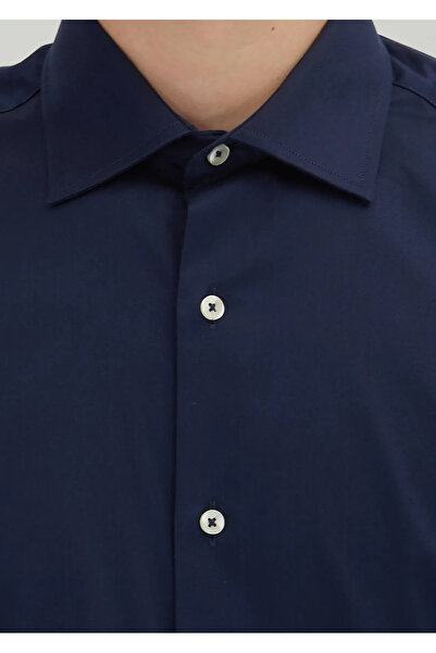 Ramsey Navy Blue Regular Fit Woven Classic 100% Cotton Shirt