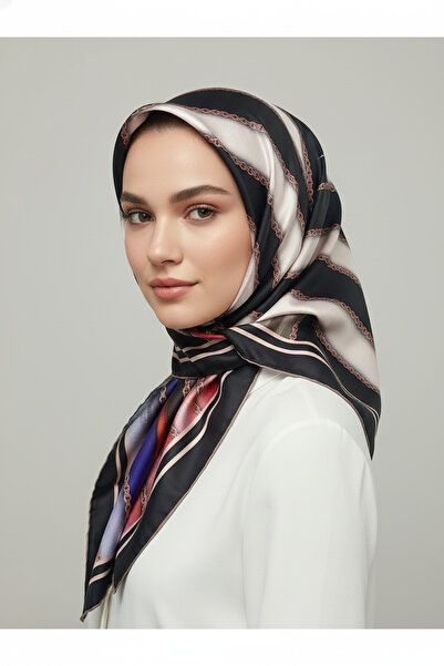İpekal Ring Chain Patterned Soft Scarf Pattern 1 Color 4